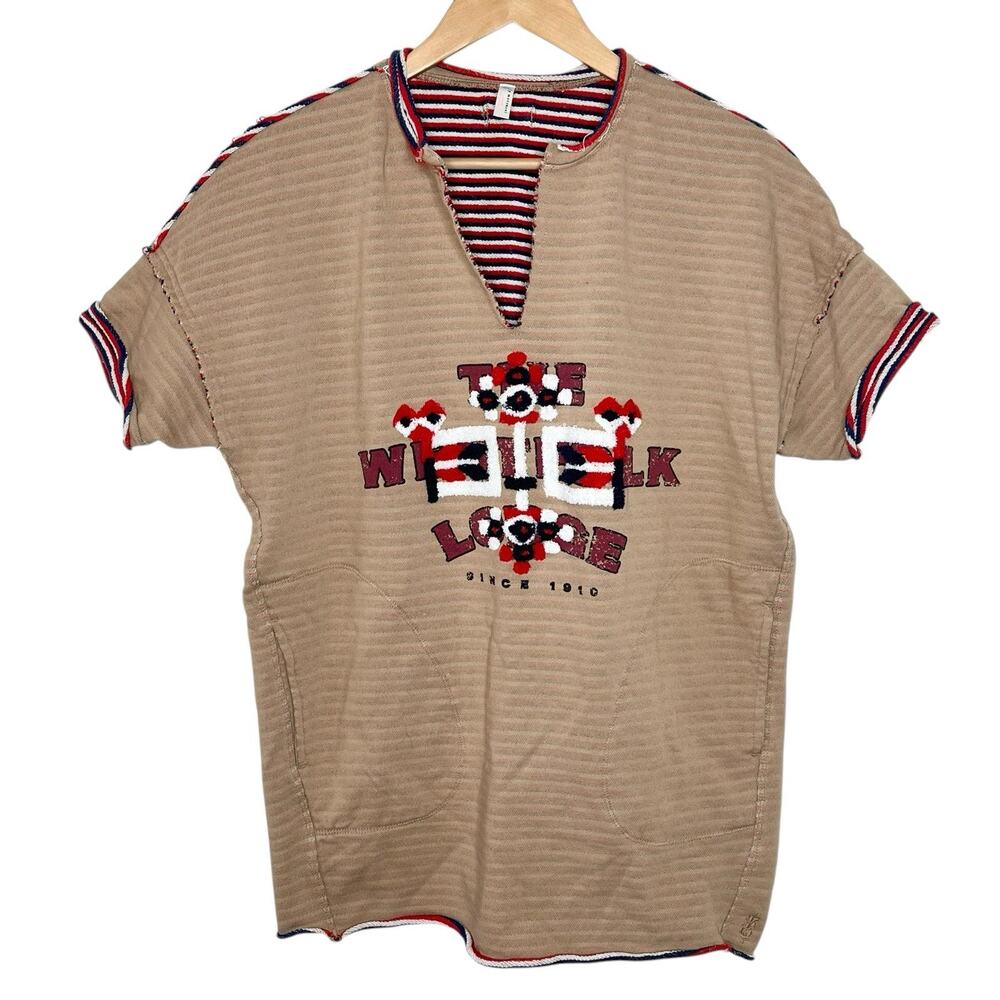 Free People Movement Summit Graphic Oversized Longline Tee XS Southwestern